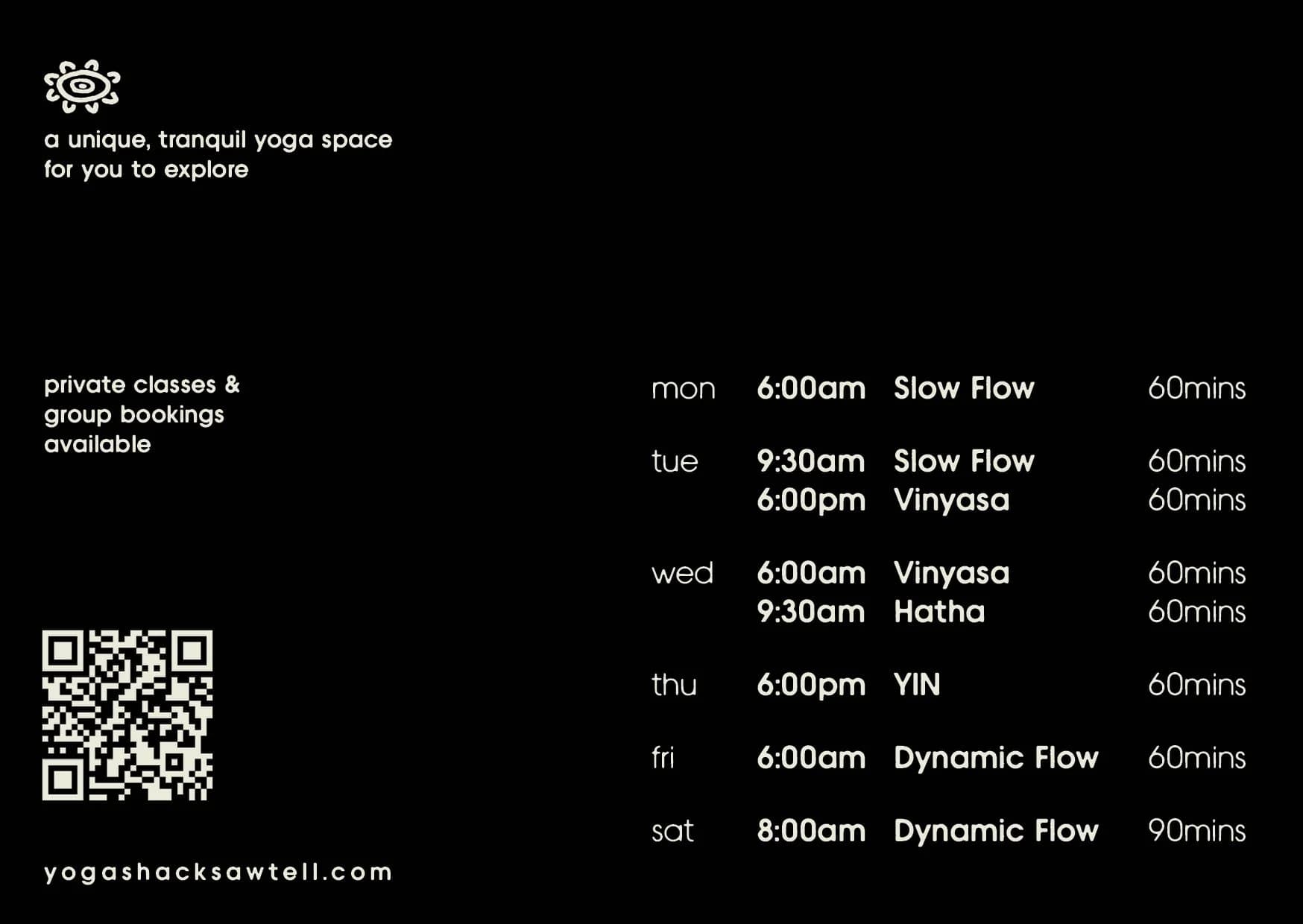In Studio Timetable Classes 1